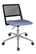 Cargar imagen en el visor de la galería, Silla REVOLUTION, Base en aluminio, Respaldo en polipropileno negro y malla color negro, Asiento en tela o viníl
