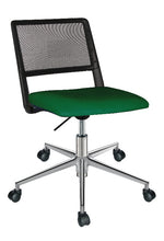 Cargar imagen en el visor de la galería, Silla REVOLUTION, Base en aluminio, Respaldo en polipropileno negro y malla color negro, Asiento en tela o viníl
