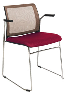 Silla ALPHA Respaldo En Malla y Asiento Tapizado Con Brazos