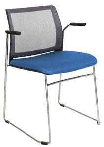 Silla ALPHA Respaldo En Malla y Asiento Tapizado Con Brazos