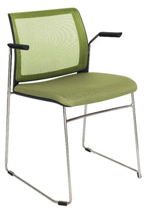 Silla ALPHA Respaldo En Malla y Asiento Tapizado Con Brazos