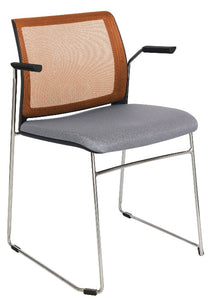 Silla ALPHA Respaldo En Malla y Asiento Tapizado Con Brazos