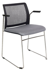 Silla ALPHA Respaldo En Malla y Asiento Tapizado Con Brazos