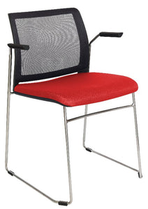 Silla ALPHA Respaldo En Malla y Asiento Tapizado Con Brazos