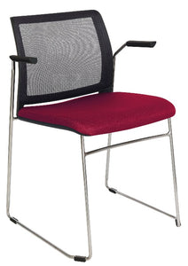 Silla ALPHA Respaldo En Malla y Asiento Tapizado Con Brazos