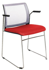 Silla ALPHA Respaldo En Malla y Asiento Tapizado Con Brazos