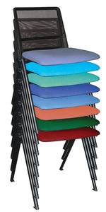 Silla Fija REVOLUTION Respaldo Malla Asiento Tapizado Base Pintada