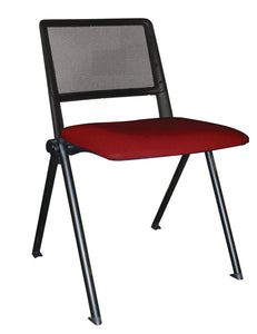 Silla Fija REVOLUTION Respaldo Malla Asiento Tapizado Base Pintada