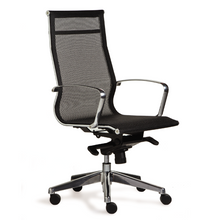 Cargar imagen en el visor de la galería, Sillón RE-1760 Retro Respaldo Alto con Cabecera (Tapizado en Red Negra)
