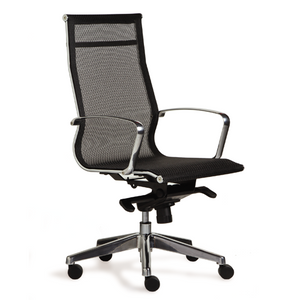 Sillón RE-1760 Retro Respaldo Alto con Cabecera (Tapizado en Red Negra)