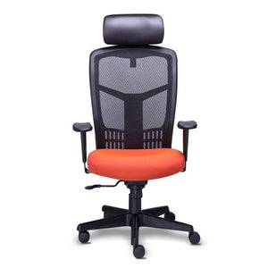 Sillón RE-1950 Ejecutivo en Malla Con Cabecera Tapizado en Tela