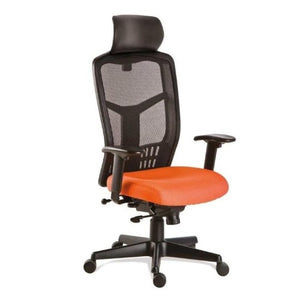 Sillón RE-1950 Ejecutivo en Malla Con Cabecera Tapizado en Tela