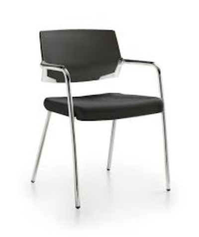 Silla COOL 4 RE-791P-C Puntos Estructura Cromada Asiento Piel Respaldo Polipropileno