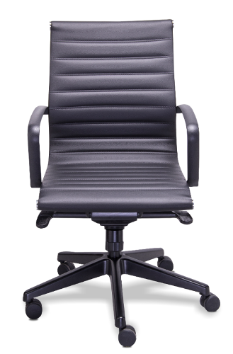 Sillón RE-1751N Retro Respaldo Bajo, brazos y estrella de aluminio pintados en negro