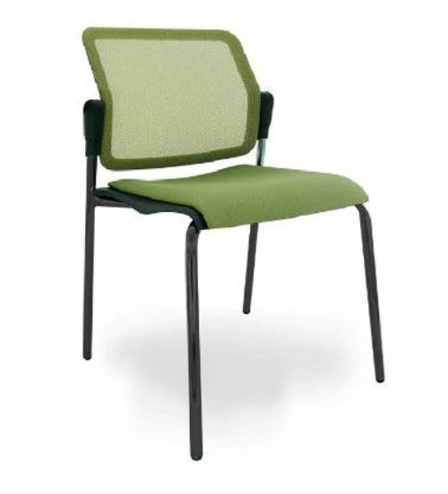 Silla ARETA Fija Respaldo en malla Asiento Tapizado pata Negro