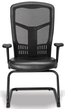 Cargar imagen en el visor de la galería, Sillón RP-4505 Visitante en Malla  Tapizado en Piel base negra
