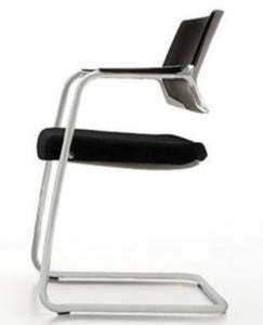 Silla COOL RE-790-G Estructura de Trineo en Gris Tapizada en Tela.
