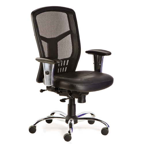 Sillón RP-4601 Ejecutivo en Malla Tapizado en Piel Accesorios en Aluminio